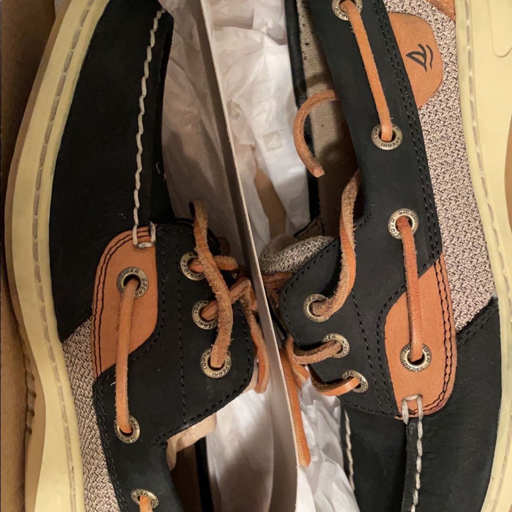 Sperry Ivyfish black boat shoes womens size 6.5 worn once